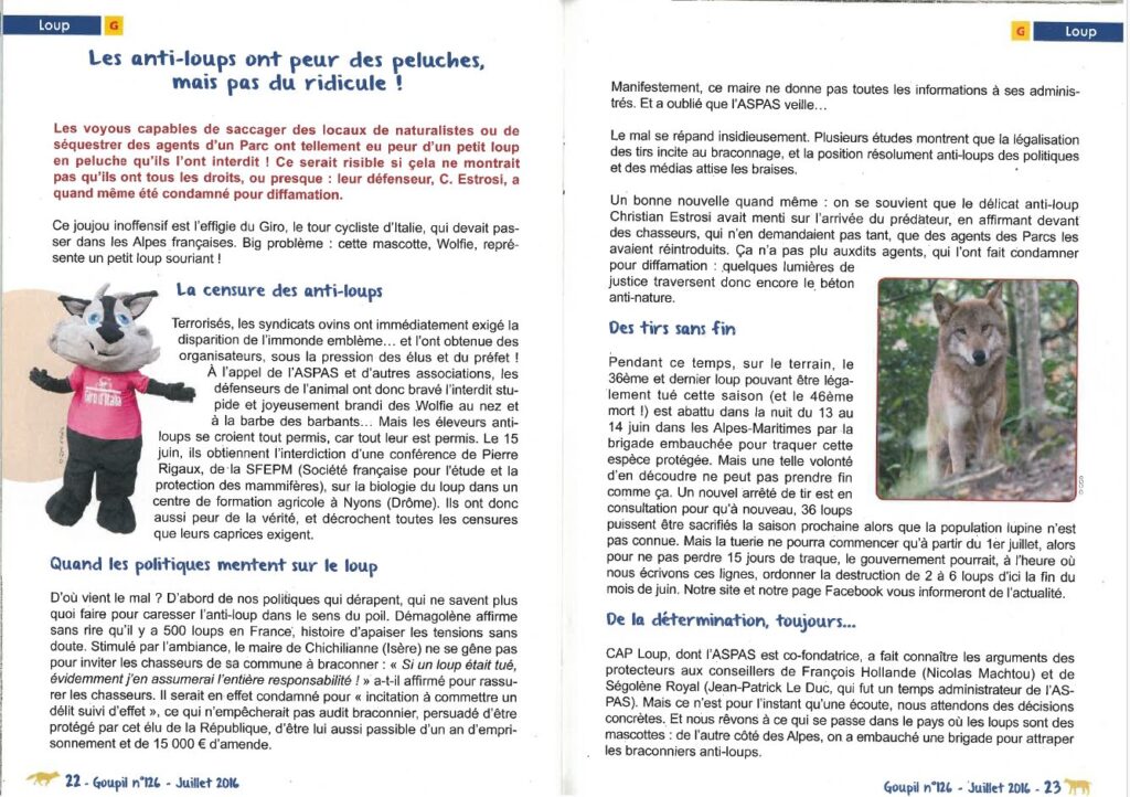 les anti-loups ont peur des peluches, mais pas du ridicule ! 1 Les anti-loups ont peur des peluches, mais pas du ridicule !